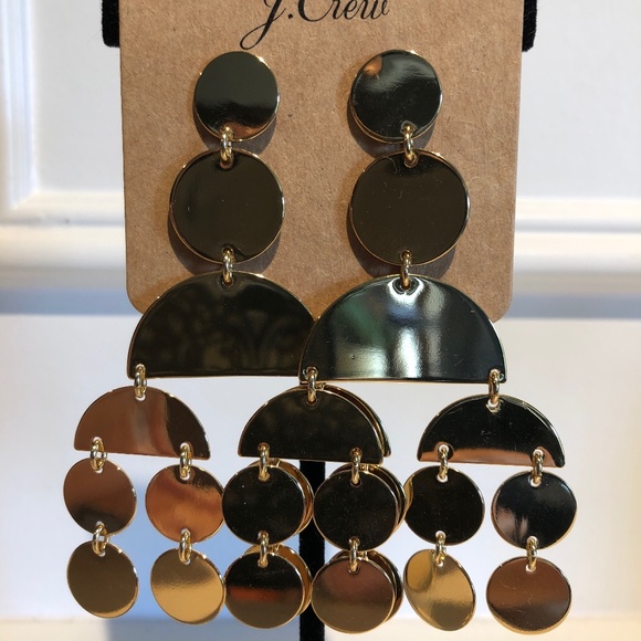 NEW J. Crew Circle Chandelier Earrings - Picture 1 of 1